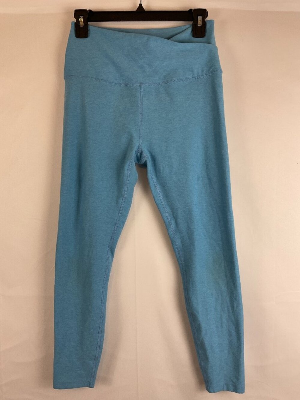Beyond Yoga Leggings L Robin's Egg Blue Heather Crossover Waistband